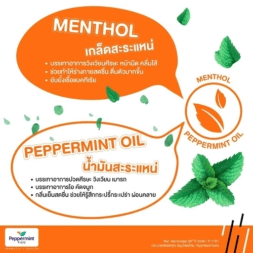ยาดม เป๊บเปอร์มิ้นท์ ฟิลด์ กลิ่นส้ม ขนาด 2 ซีซี จำนวน 12 ชิ้น